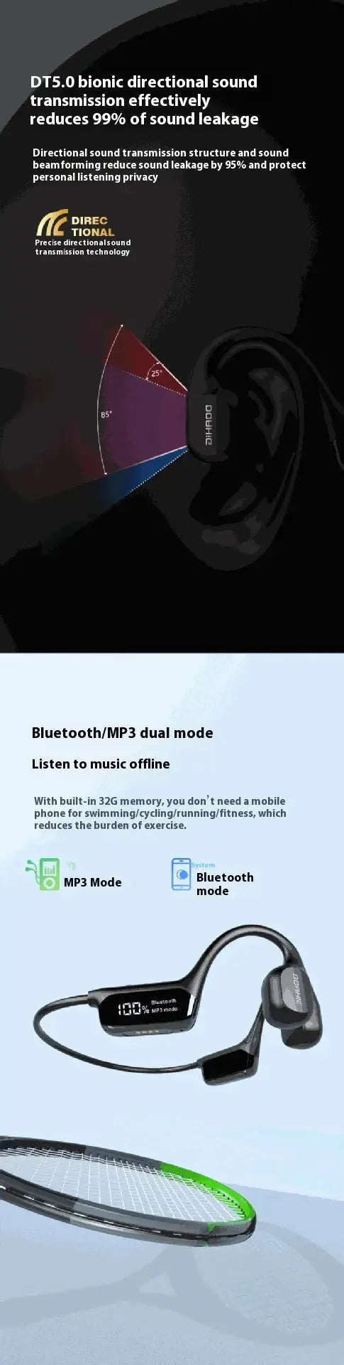 Bone Conduction Bluetooth Headset – Top-Rated & User-Friendly for Ultimate Awareness KIMDRE