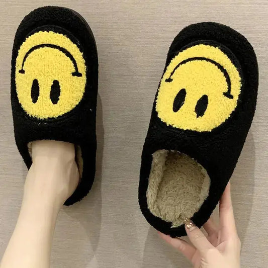 Cute Smile Pattern Fluffy Slippers KIMDRE