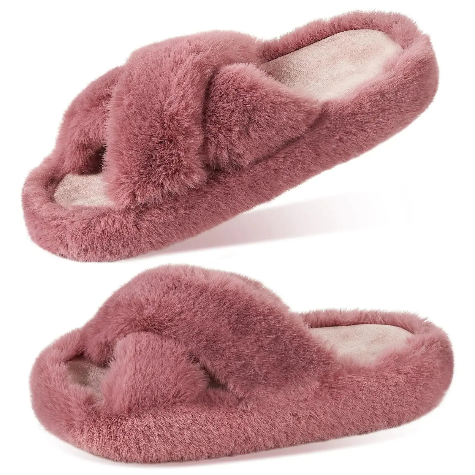 🦋 Fluffy Faux Fur Indoor Slippers – Cloud-Like Comfort in Every Step KIMDRE