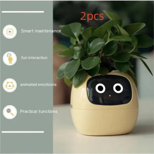 Smart Planter with AI: 49 Expressions, 7 Sensors for Easy Plant Care - KIMDRE