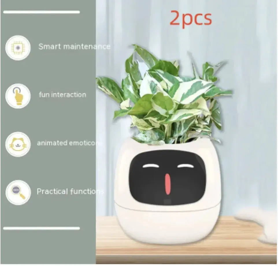 Smart Planter with AI: 49 Expressions, 7 Sensors for Easy Plant Care - KIMDRE
