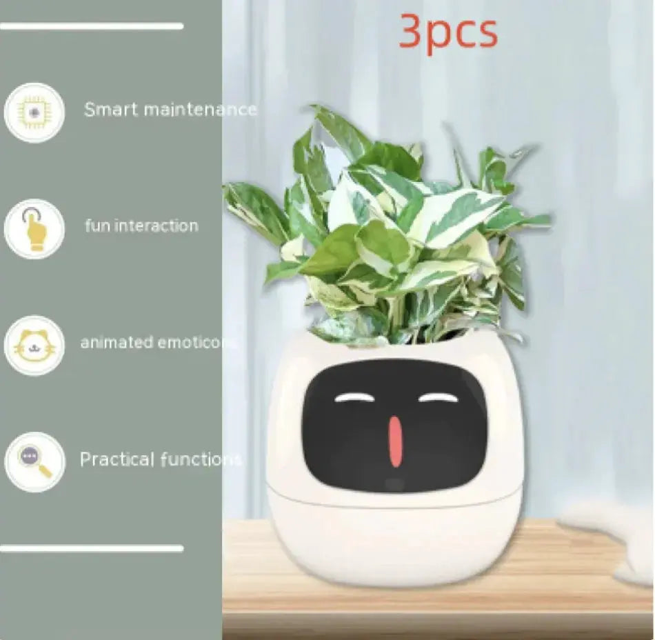 Smart Planter with AI: 49 Expressions, 7 Sensors for Easy Plant Care - KIMDRE