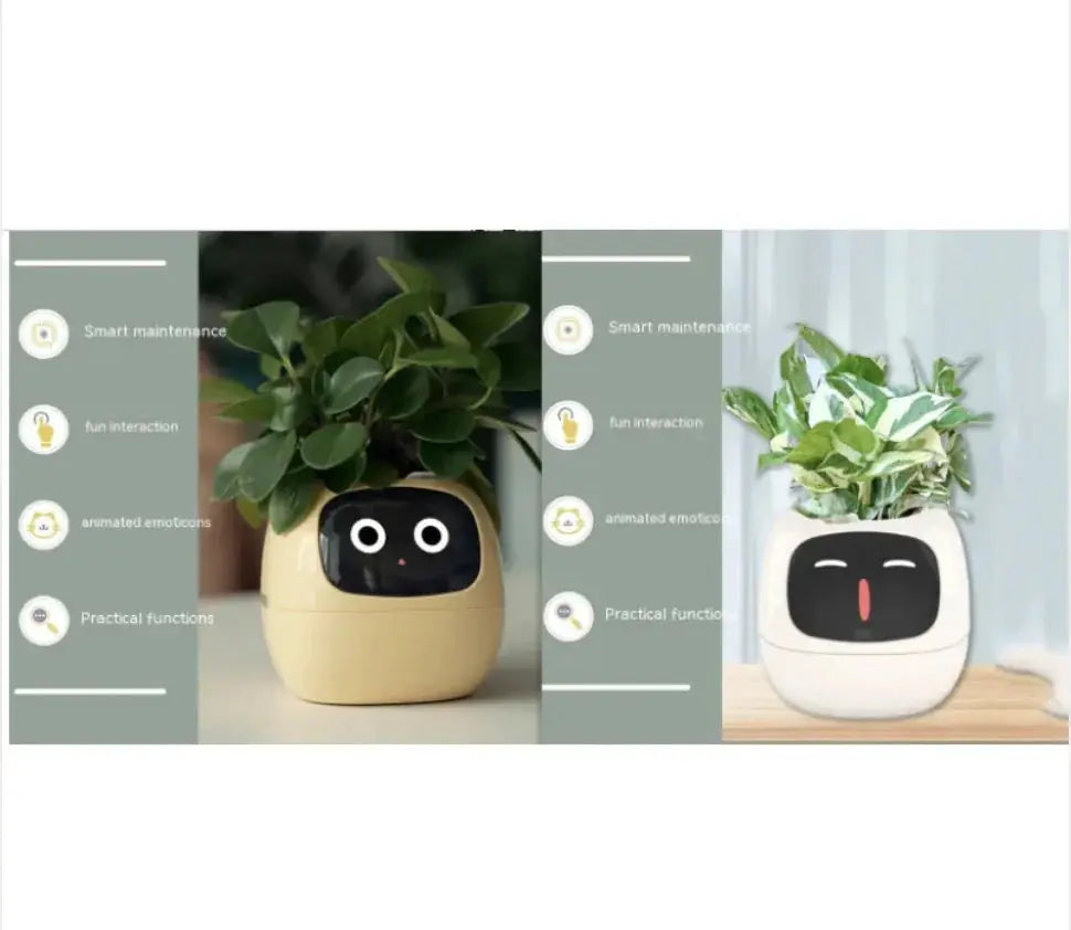 Smart Planter with AI: 49 Expressions, 7 Sensors for Easy Plant Care - KIMDRE