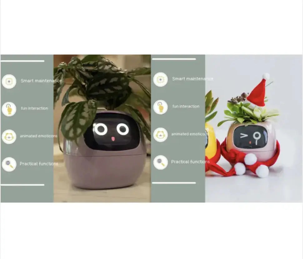 Smart Planter with AI: 49 Expressions, 7 Sensors for Easy Plant Care - KIMDRE
