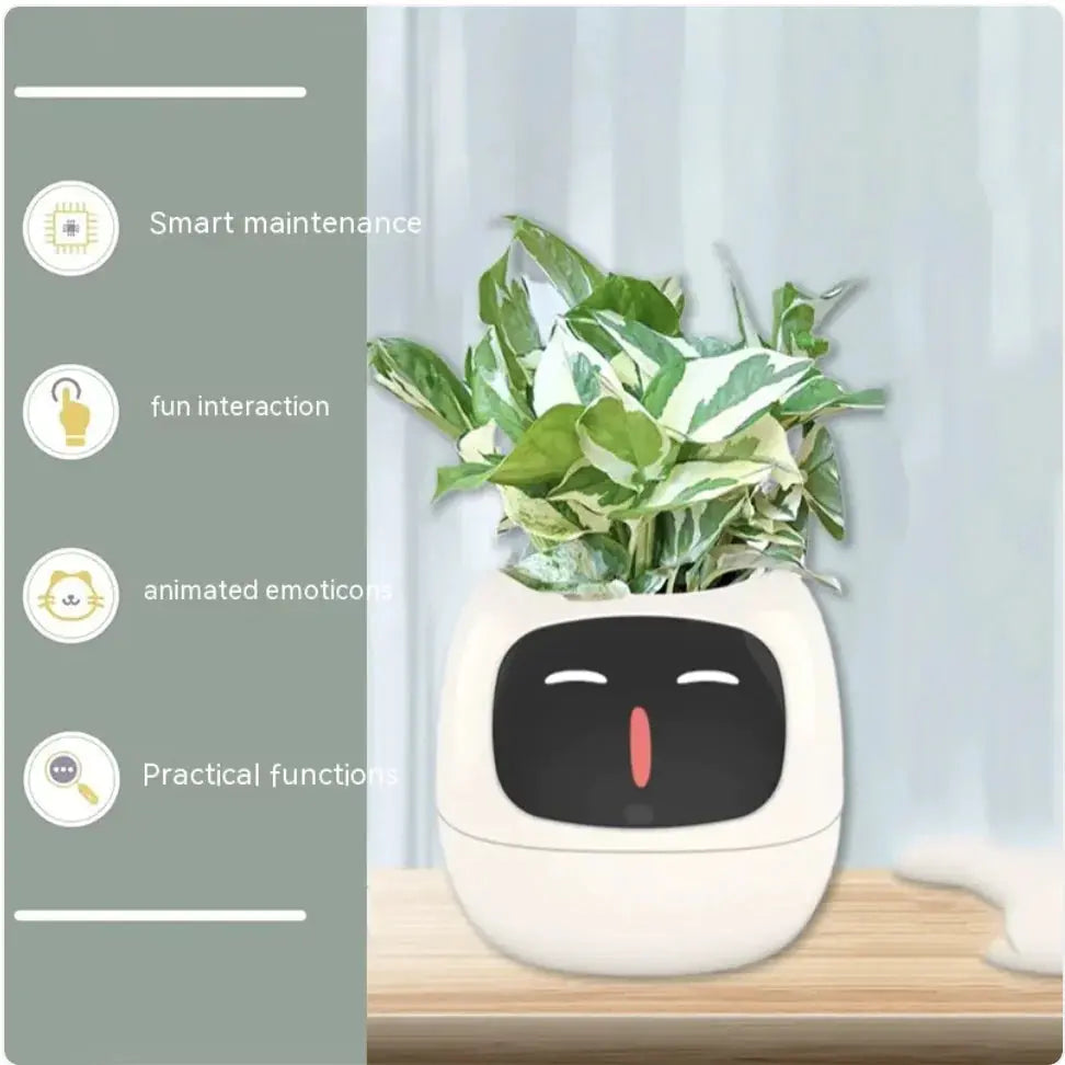Smart Planter with AI: 49 Expressions, 7 Sensors for Easy Plant Care - KIMDRE