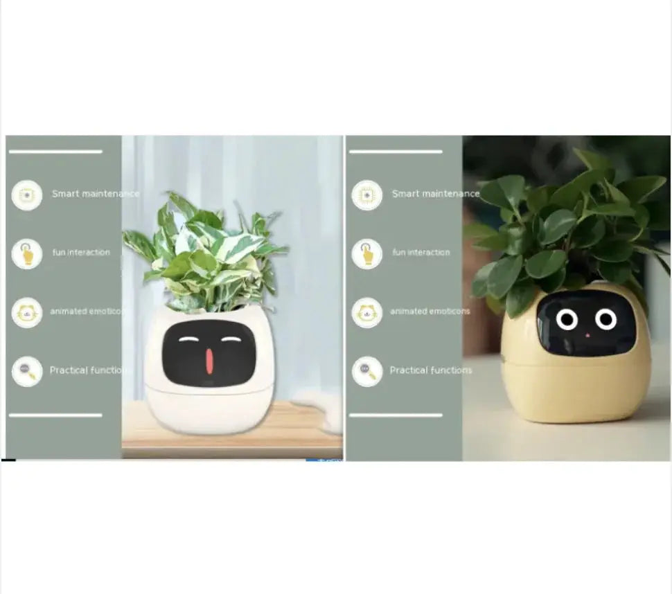 Smart Planter with AI: 49 Expressions, 7 Sensors for Easy Plant Care - KIMDRE