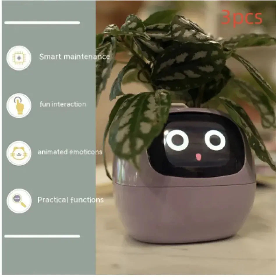 Smart Planter with AI: 49 Expressions, 7 Sensors for Easy Plant Care - KIMDRE
