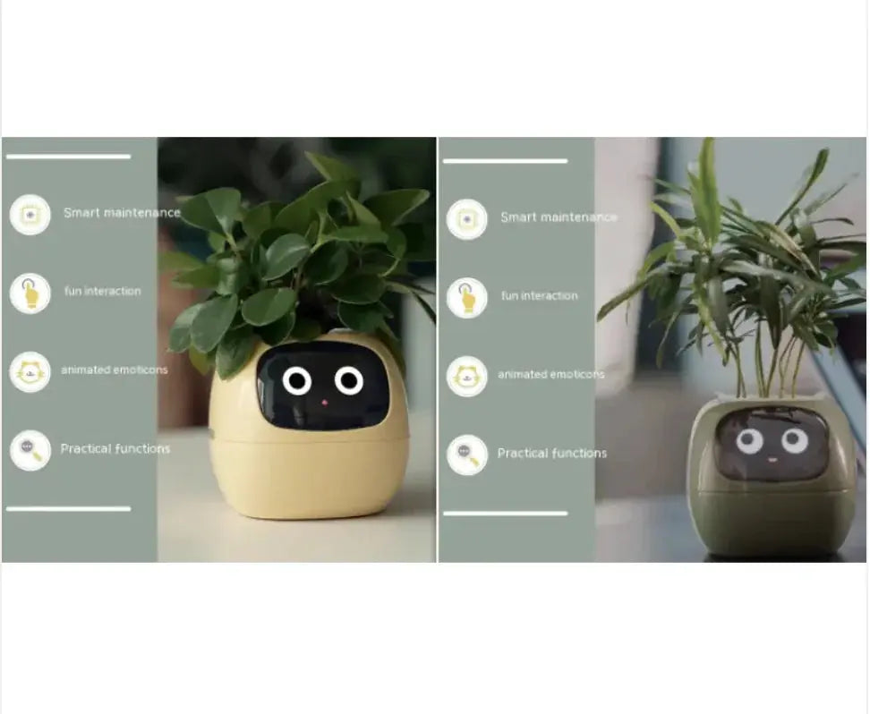 Smart Planter with AI: 49 Expressions, 7 Sensors for Easy Plant Care - KIMDRE