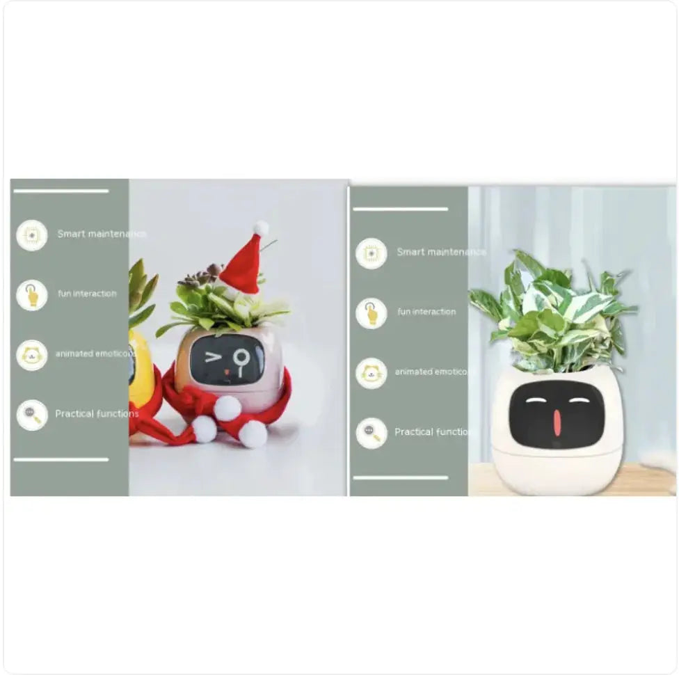 Smart Planter with AI: 49 Expressions, 7 Sensors for Easy Plant Care - KIMDRE