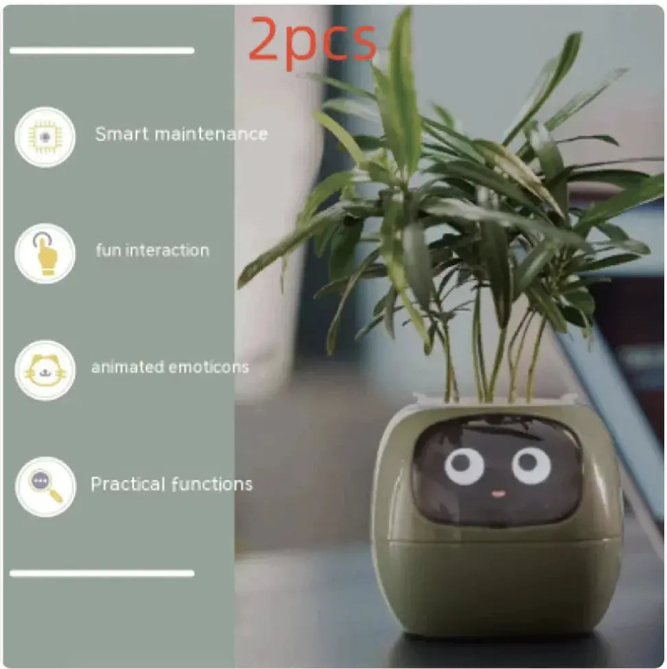 Smart Planter with AI: 49 Expressions, 7 Sensors for Easy Plant Care - KIMDRE
