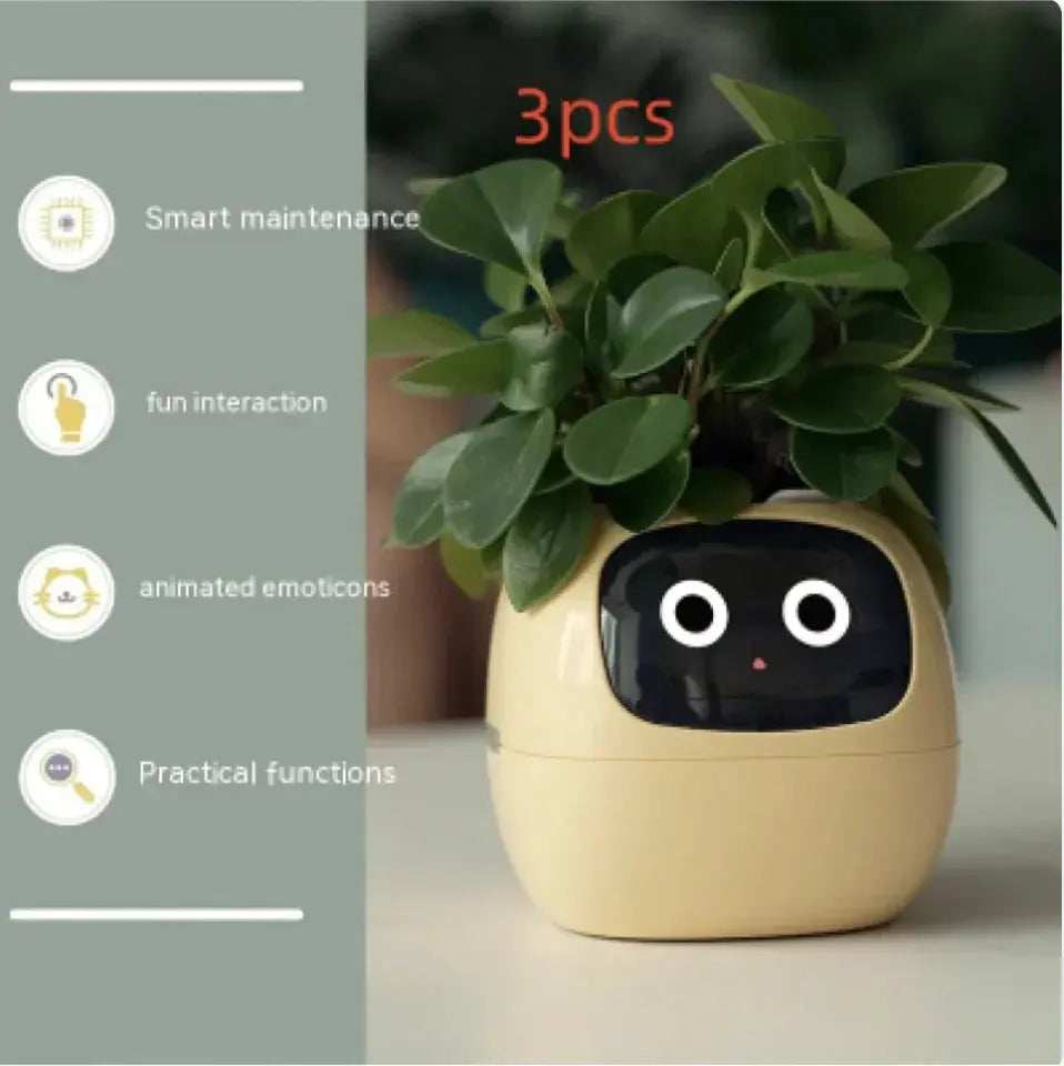 Smart Planter with AI: 49 Expressions, 7 Sensors for Easy Plant Care - KIMDRE