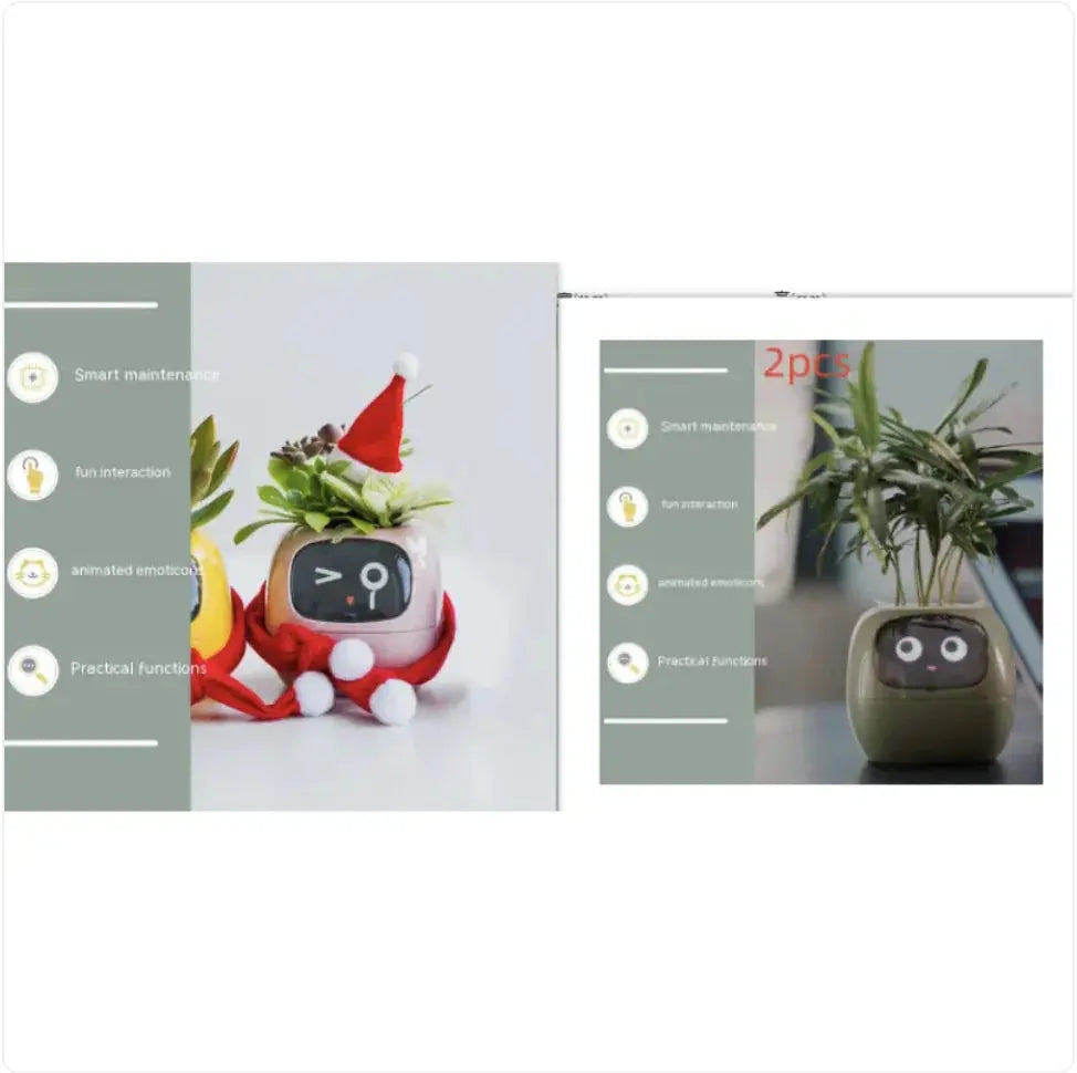 Smart Planter with AI: 49 Expressions, 7 Sensors for Easy Plant Care - KIMDRE