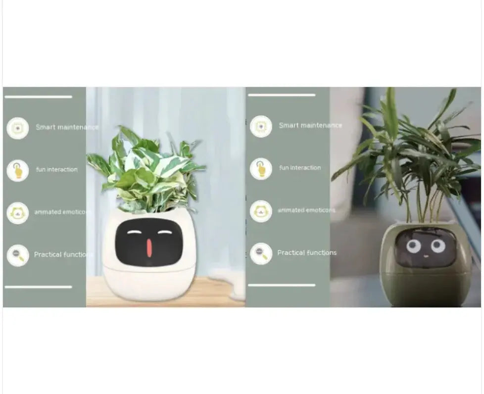 Smart Planter with AI: 49 Expressions, 7 Sensors for Easy Plant Care - KIMDRE