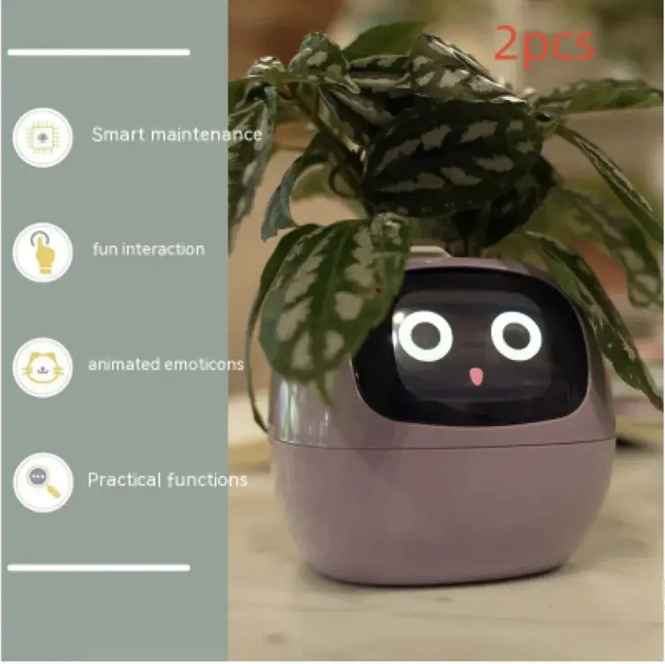 Smart Planter with AI: 49 Expressions, 7 Sensors for Easy Plant Care - KIMDRE