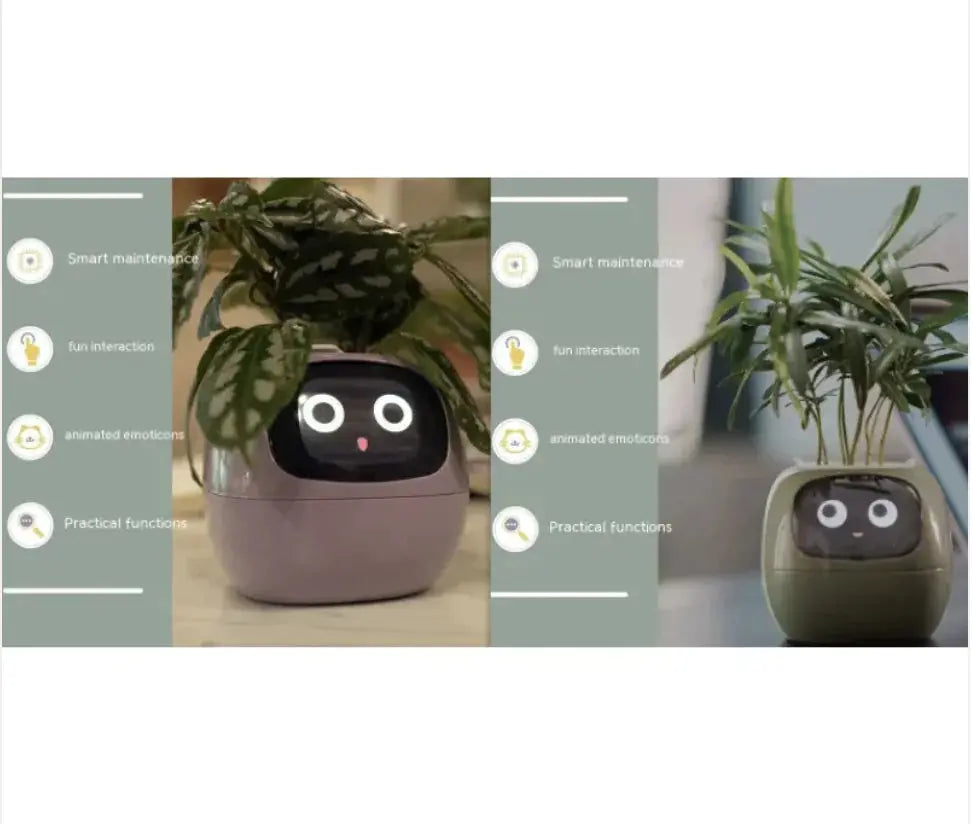 Smart Planter with AI: 49 Expressions, 7 Sensors for Easy Plant Care - KIMDRE