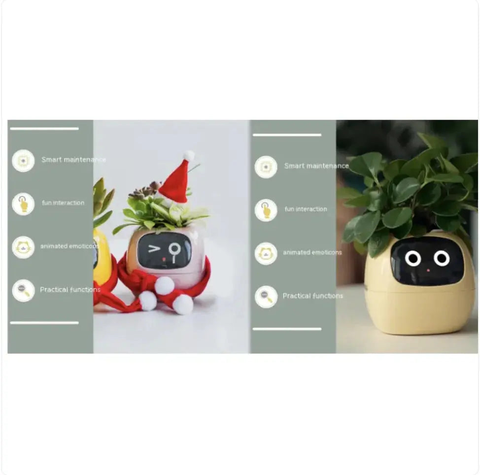 Smart Planter with AI: 49 Expressions, 7 Sensors for Easy Plant Care - KIMDRE
