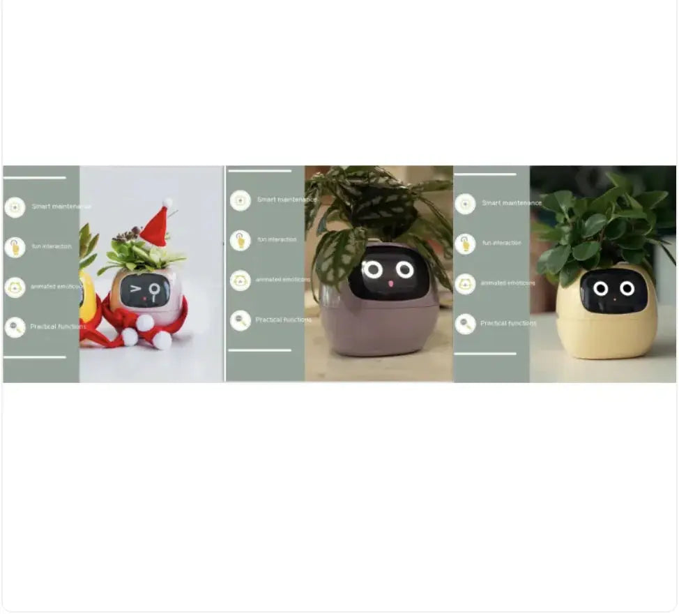 Smart Planter with AI: 49 Expressions, 7 Sensors for Easy Plant Care - KIMDRE