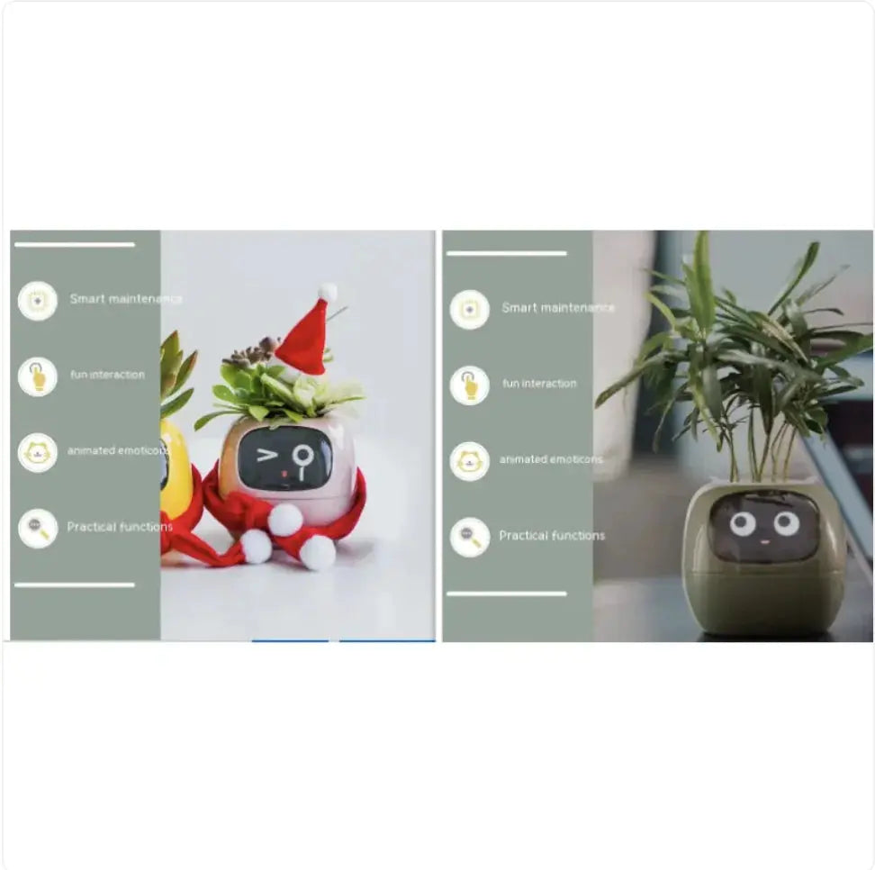 Smart Planter with AI: 49 Expressions, 7 Sensors for Easy Plant Care - KIMDRE