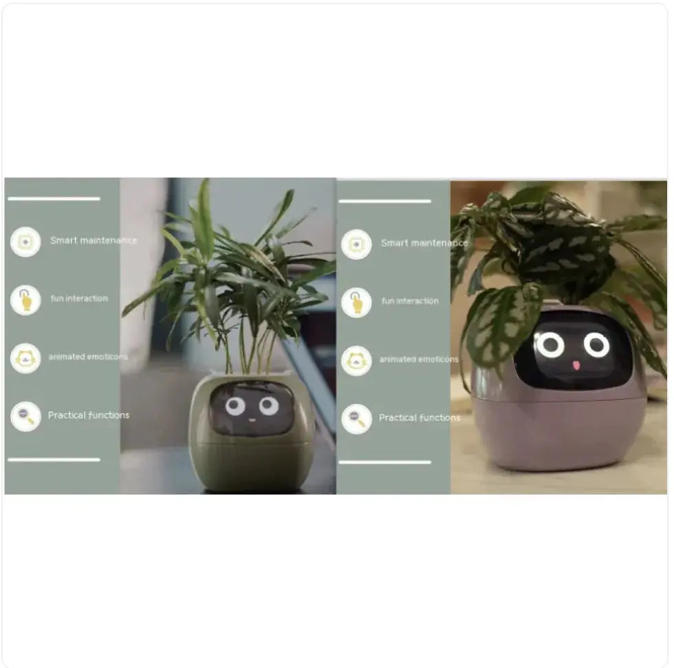 Smart Planter with AI: 49 Expressions, 7 Sensors for Easy Plant Care - KIMDRE