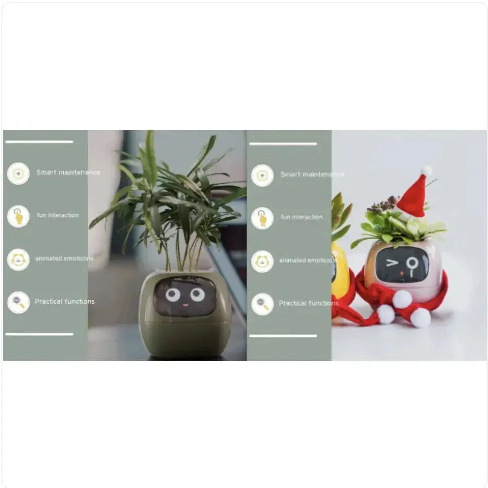 Smart Planter with AI: 49 Expressions, 7 Sensors for Easy Plant Care - KIMDRE