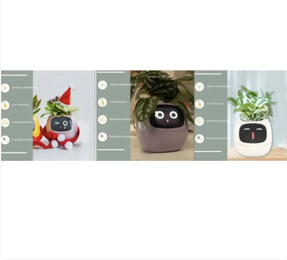 Smart Planter with AI: 49 Expressions, 7 Sensors for Easy Plant Care - KIMDRE