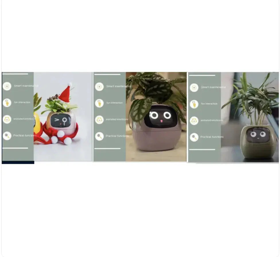 Smart Planter with AI: 49 Expressions, 7 Sensors for Easy Plant Care - KIMDRE