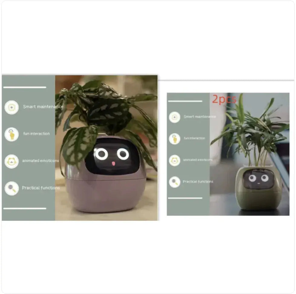 Smart Planter with AI: 49 Expressions, 7 Sensors for Easy Plant Care - KIMDRE
