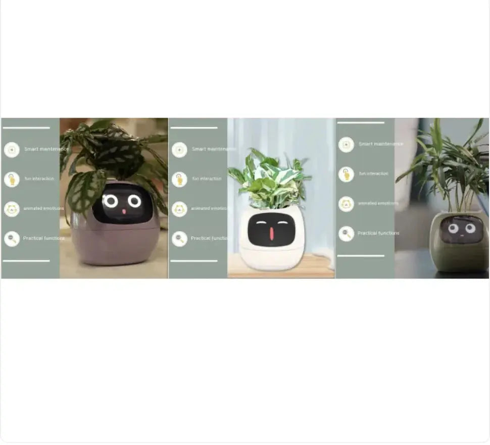 Smart Planter with AI: 49 Expressions, 7 Sensors for Easy Plant Care - KIMDRE