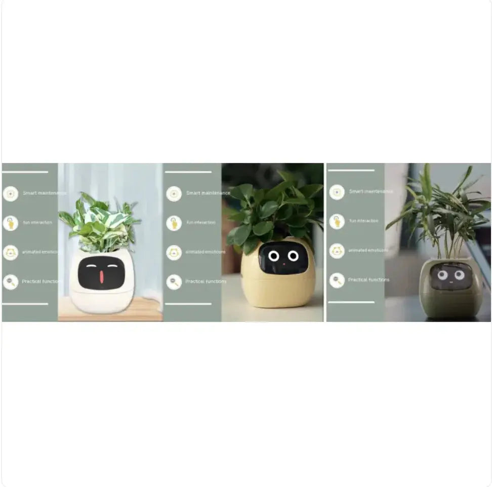 Smart Planter with AI: 49 Expressions, 7 Sensors for Easy Plant Care - KIMDRE