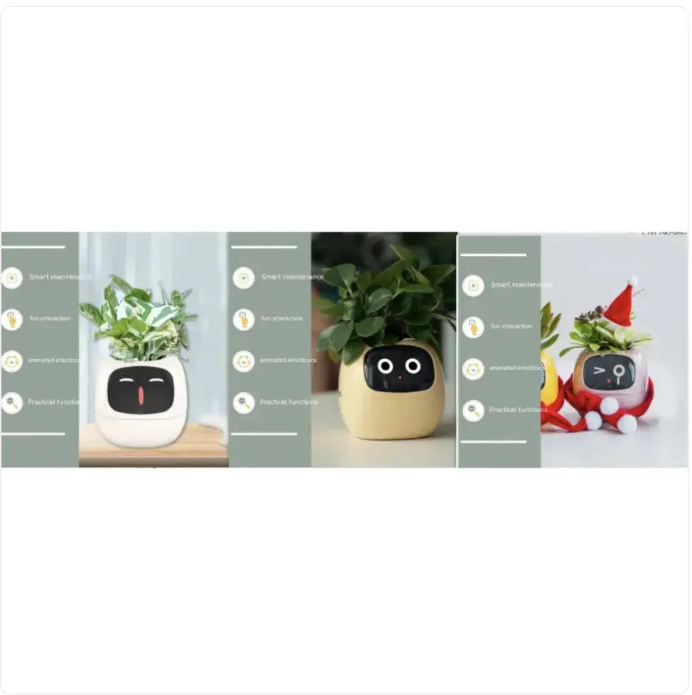 Smart Planter with AI: 49 Expressions, 7 Sensors for Easy Plant Care - KIMDRE