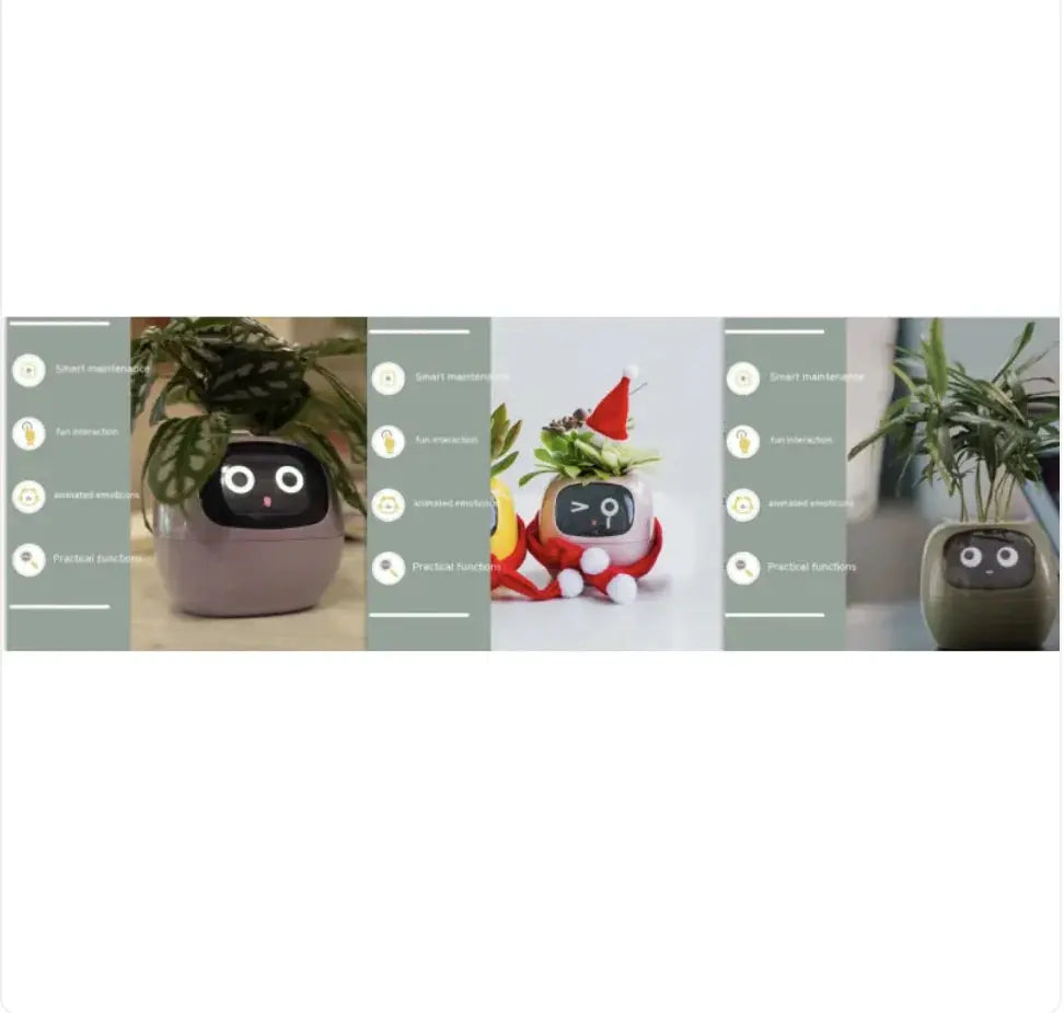 Smart Planter with AI: 49 Expressions, 7 Sensors for Easy Plant Care - KIMDRE