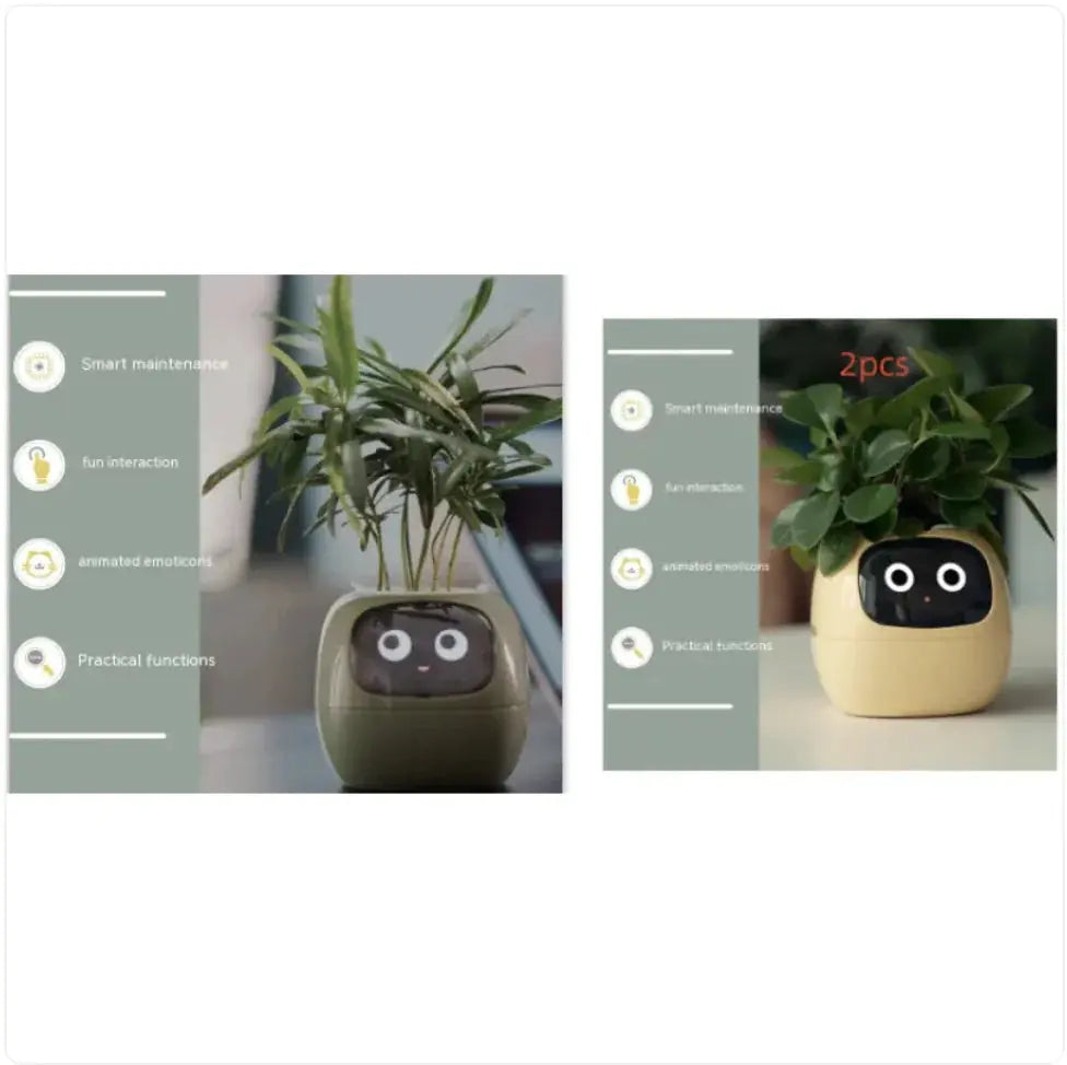 Smart Planter with AI: 49 Expressions, 7 Sensors for Easy Plant Care - KIMDRE