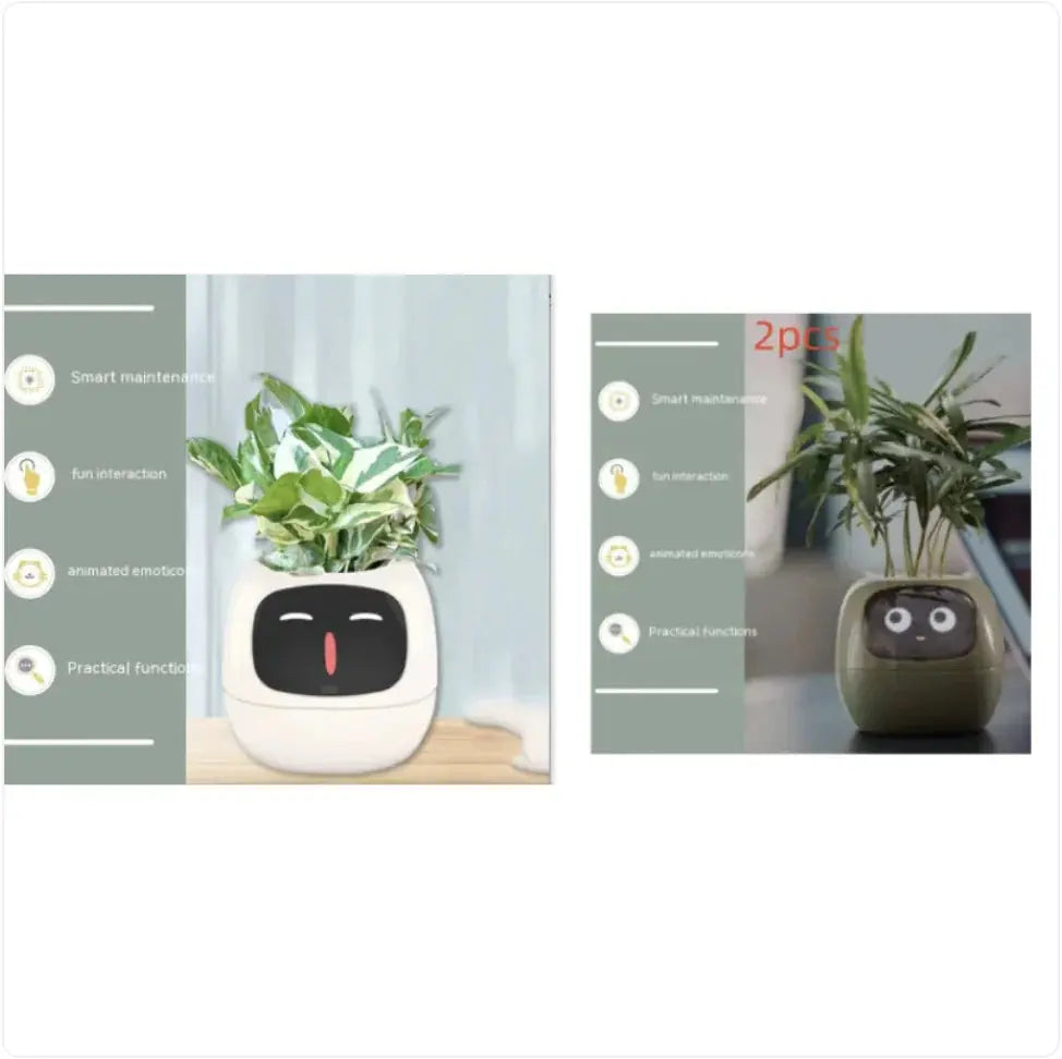 Smart Planter with AI: 49 Expressions, 7 Sensors for Easy Plant Care - KIMDRE