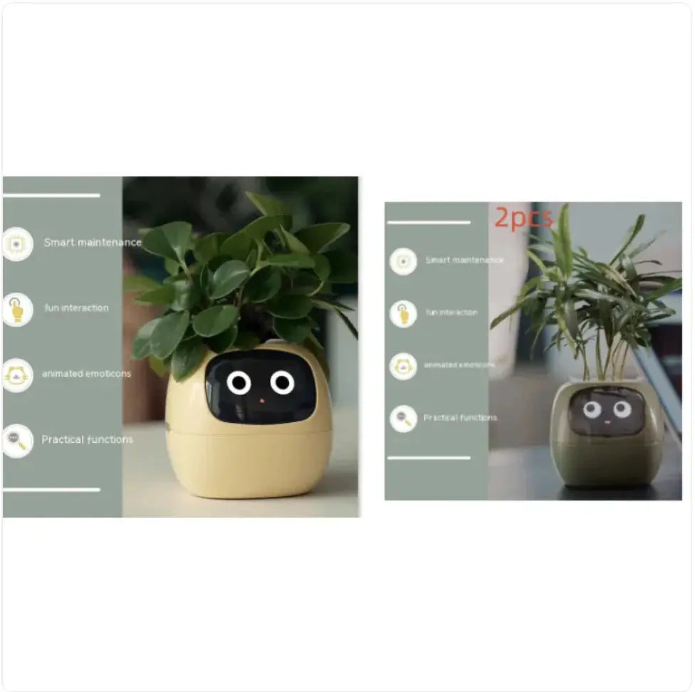 Smart Planter with AI: 49 Expressions, 7 Sensors for Easy Plant Care - KIMDRE