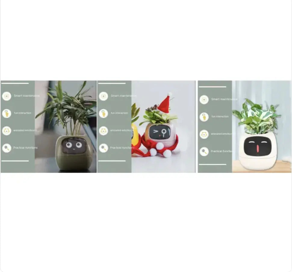 Smart Planter with AI: 49 Expressions, 7 Sensors for Easy Plant Care - KIMDRE