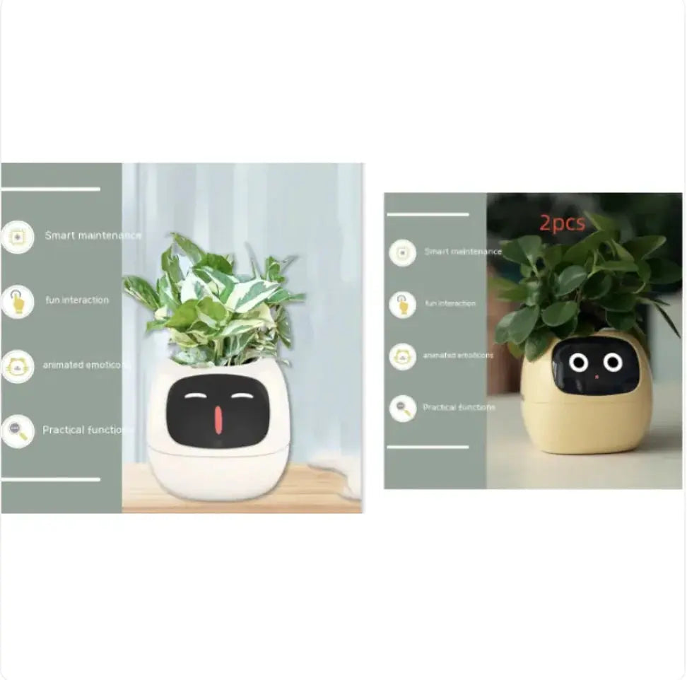 Smart Planter with AI: 49 Expressions, 7 Sensors for Easy Plant Care - KIMDRE