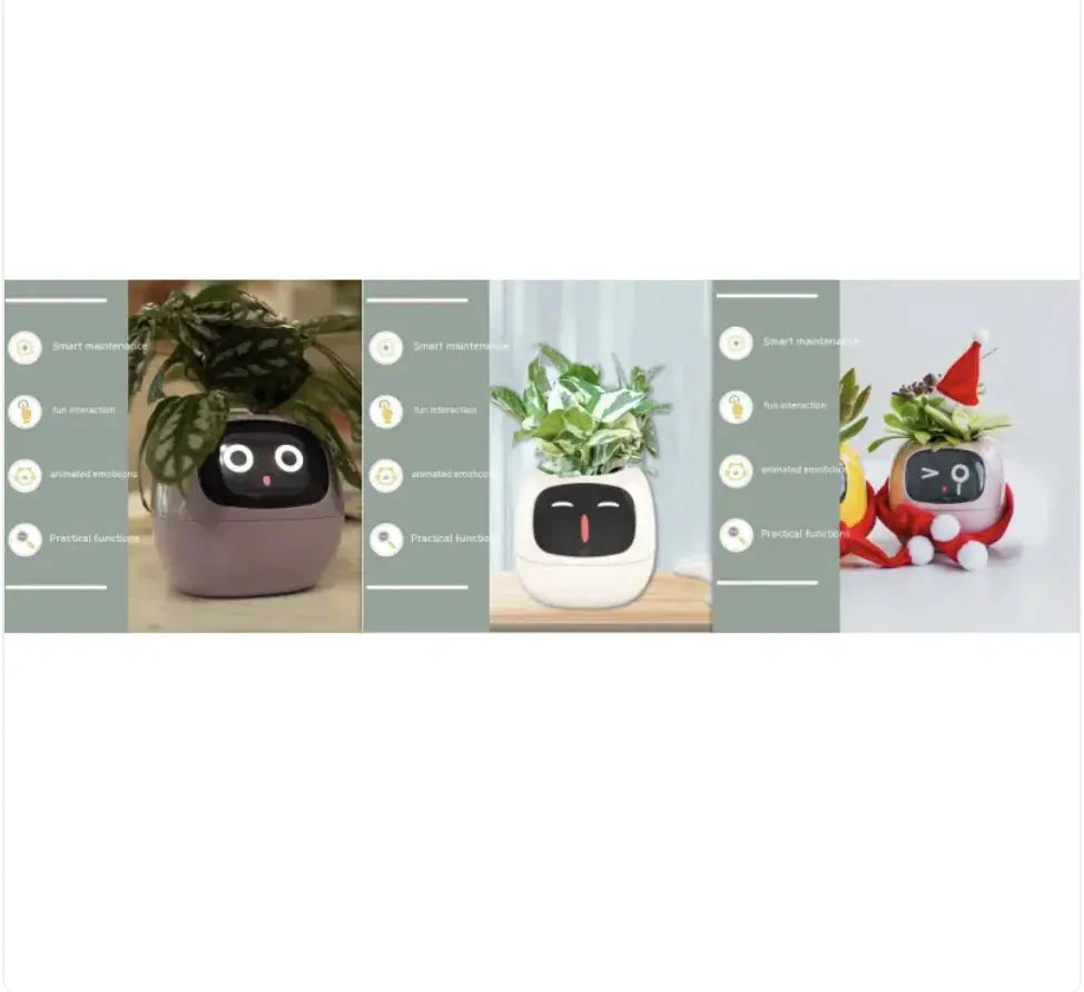 Smart Planter with AI: 49 Expressions, 7 Sensors for Easy Plant Care - KIMDRE