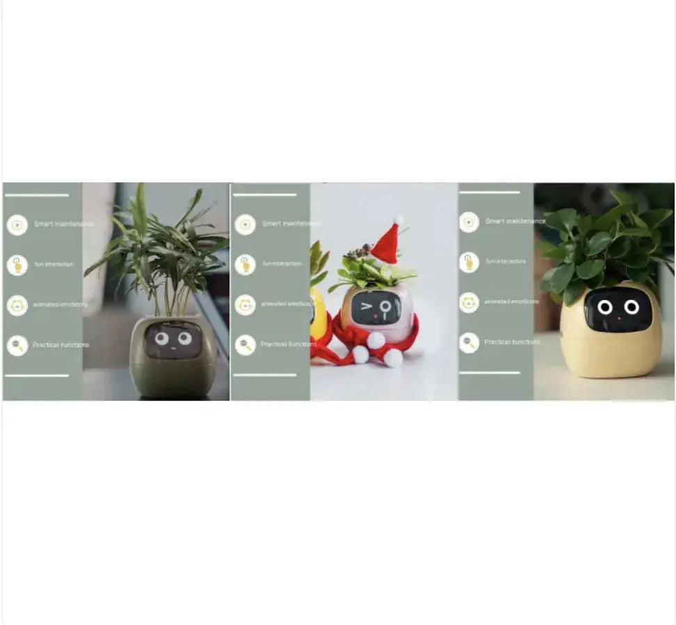 Smart Planter with AI: 49 Expressions, 7 Sensors for Easy Plant Care - KIMDRE