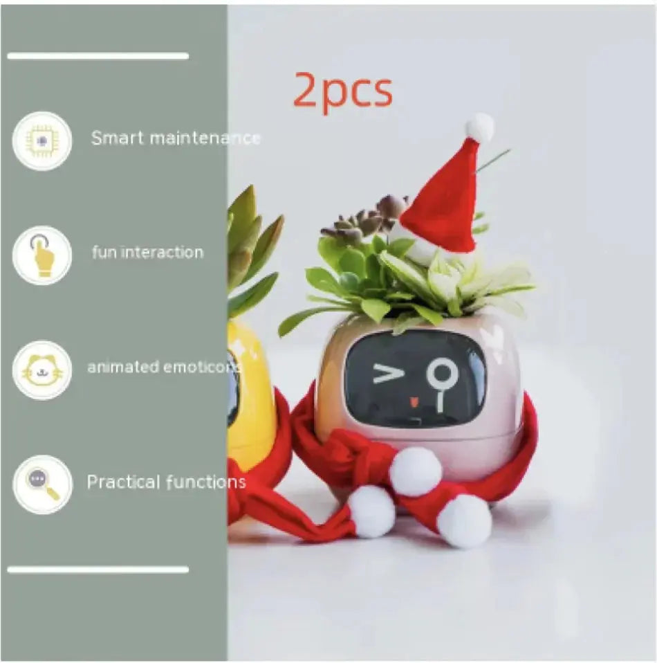 Smart Planter with AI: 49 Expressions, 7 Sensors for Easy Plant Care - KIMDRE