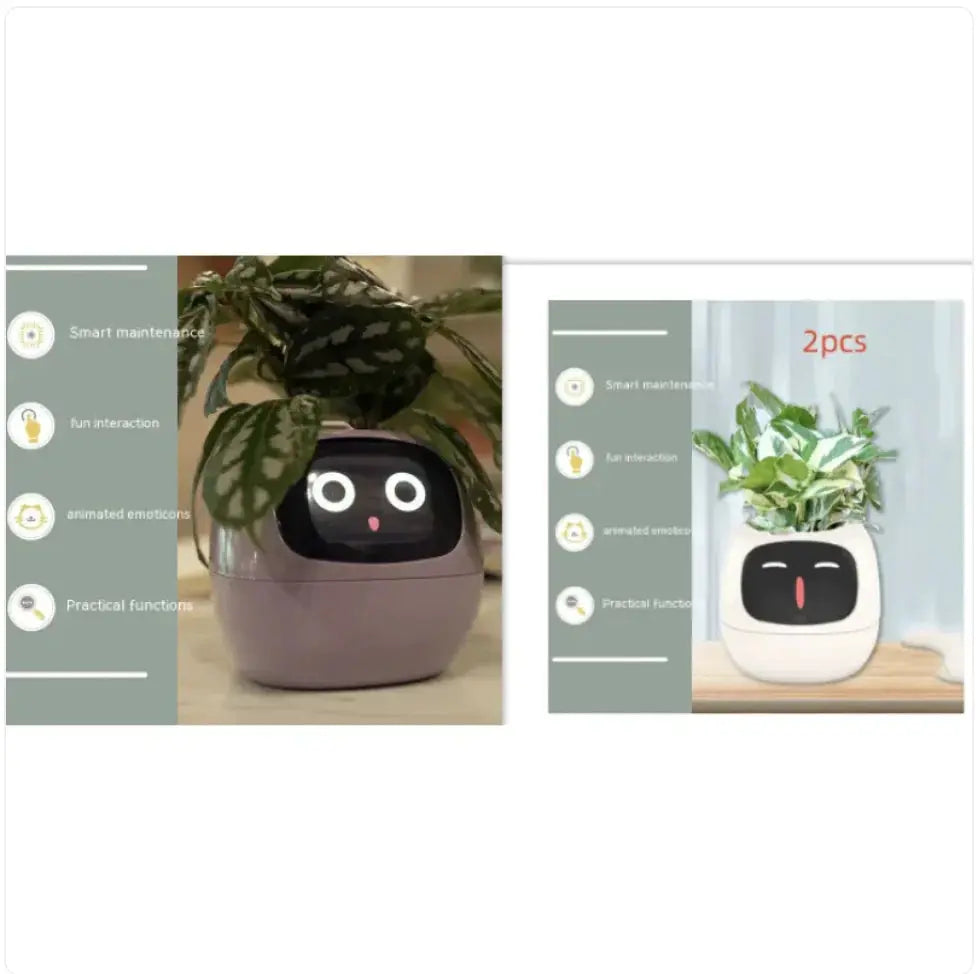 Smart Planter with AI: 49 Expressions, 7 Sensors for Easy Plant Care - KIMDRE