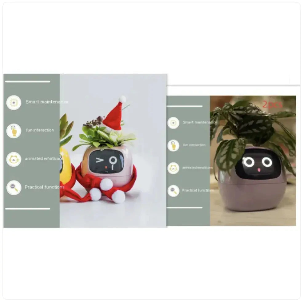 Smart Planter with AI: 49 Expressions, 7 Sensors for Easy Plant Care - KIMDRE