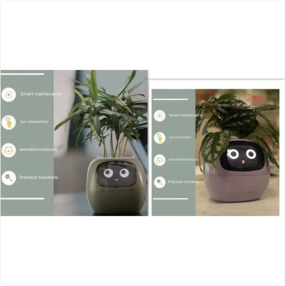 Smart Planter with AI: 49 Expressions, 7 Sensors for Easy Plant Care - KIMDRE