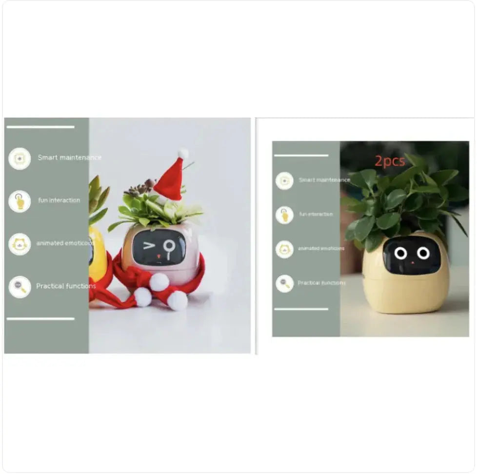 Smart Planter with AI: 49 Expressions, 7 Sensors for Easy Plant Care - KIMDRE