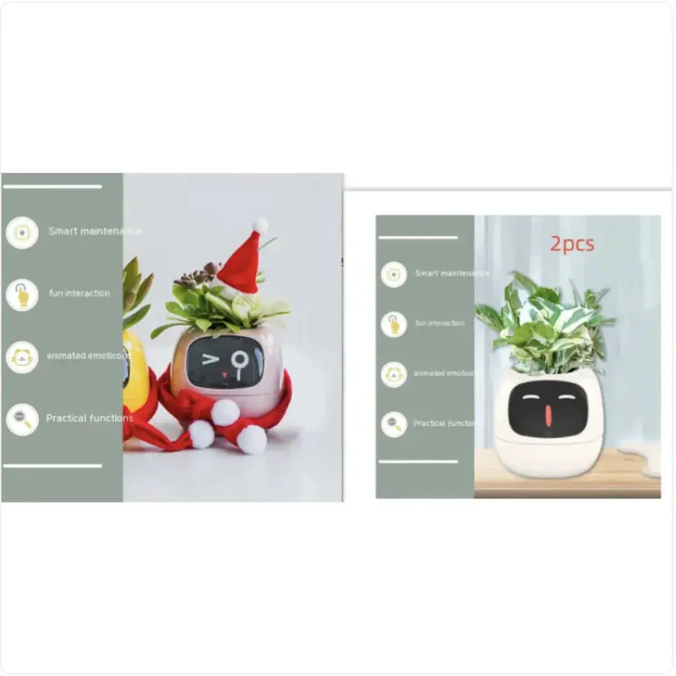 Smart Planter with AI: 49 Expressions, 7 Sensors for Easy Plant Care - KIMDRE