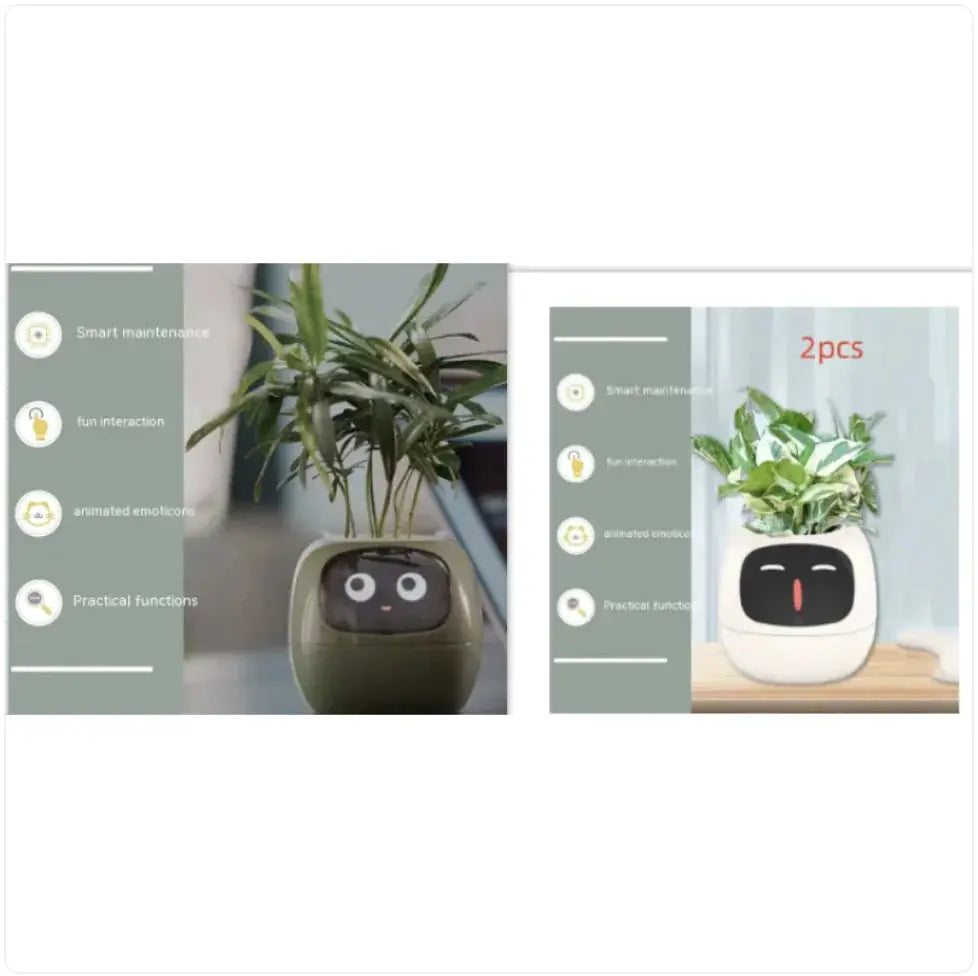 Smart Planter with AI: 49 Expressions, 7 Sensors for Easy Plant Care - KIMDRE