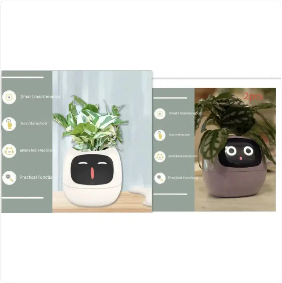Smart Planter with AI: 49 Expressions, 7 Sensors for Easy Plant Care - KIMDRE