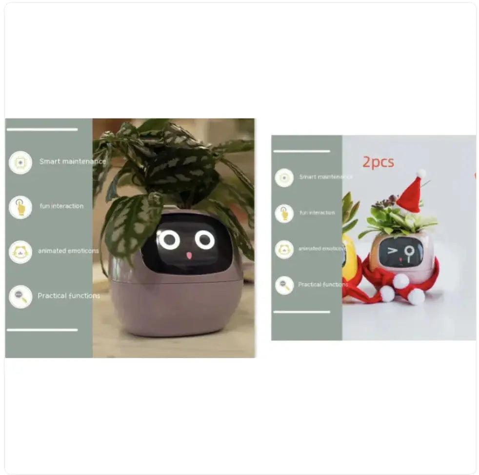Smart Planter with AI: 49 Expressions, 7 Sensors for Easy Plant Care - KIMDRE