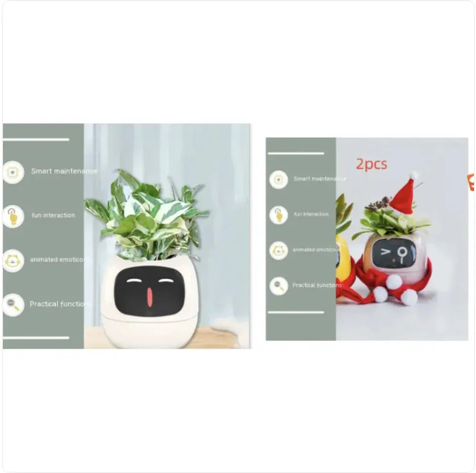 Smart Planter with AI: 49 Expressions, 7 Sensors for Easy Plant Care - KIMDRE