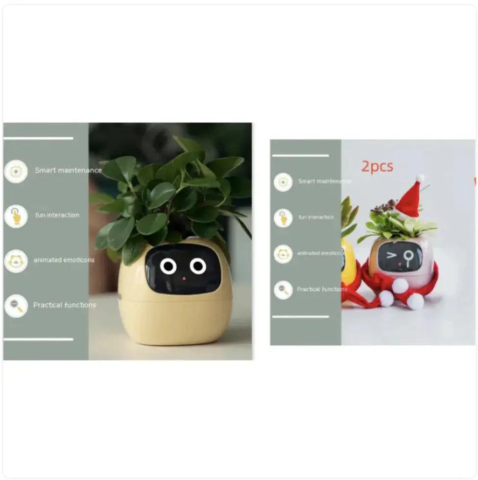 Smart Planter with AI: 49 Expressions, 7 Sensors for Easy Plant Care - KIMDRE