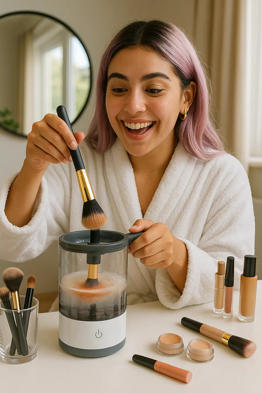 SonicBrush Makeup Cleaner - Top-Rated, User-Friendly Solution for Effortless Makeup Hygiene KIMDRE